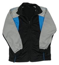 Černo-modro-šedá thermo propínací mikina X-MAIL