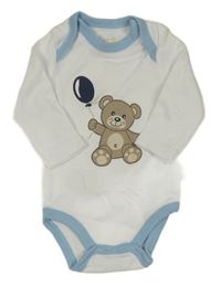 Bílo-modré body s medvídkem Lilly&Fynn