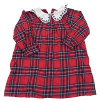 Červeno-tmavomodro/zeleno-bílé kostkované šaty s límečkem PRIMARK