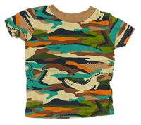 Barevné army tričko s krokodýly Next