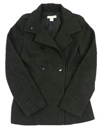 Šedý flaušový zateplený kabát zn. H&M