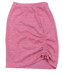 Růžovo-fialová melírovaná žebrovaná sukně River Island