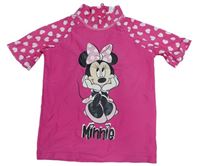 Tmavorůžové UV tričko s Minnie a srdíčky Miniclub