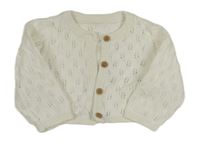 Smetanový perforovaný propínací svetr George