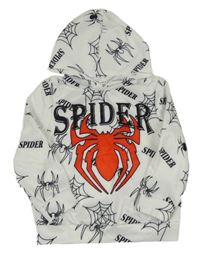 Bílá mikina s pavouky a kapucí zn. Shein