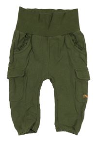 Khaki cargo tepláky s volánky S. Oliver