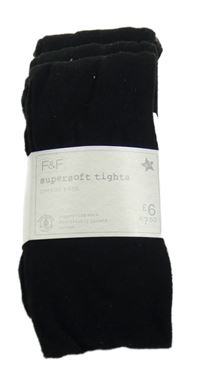 Nové - 3x černé punčocháče F&F