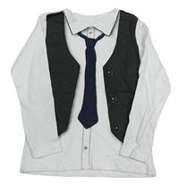 Bílé triko se sakem a kravatou Dopodopo