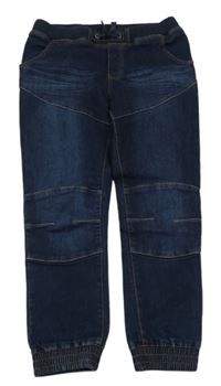 Tmavomodré cuff rifle s úpletovým pasem John Baner