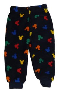 Tmavomodré chlupaté tepláky s Mickeym Primark