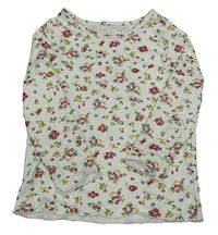 Smetanové květované triko