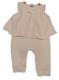 Světlerůžové prošívané laclové tepláky s tričkem s mašlemi Baker