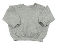 Šedá melírovaná žebrovaná oversize mikina George