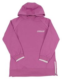 Fuchsiová mikina s nápisem a kapucí Dunnes