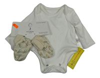 Nové - 2set - Bílé body + béžové textilní capáčky s Peter Rabbit