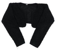 Černé třpytivé chlupaté bolerko