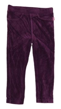 Švestkové žebrované sametové tregíny Jojo Maman Bébé