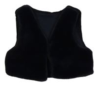 Tmavomodrá kožešinová podšitá crop vesta St. Bernard