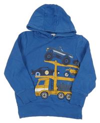 Modrá mikina s auty a kapucí C&A