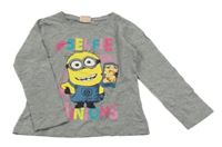 Šedé melírované triko s Mimoněm