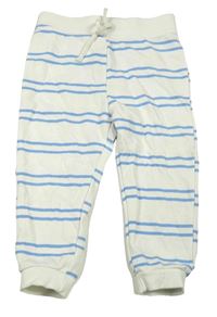 Bílo-modré pruhované tepláky Primark