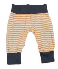 Oranžovo-bílé pruhované lehké tepláky