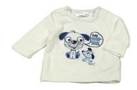 Bílé sametové triko se psy Ergee