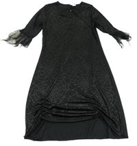 Kostým - Černé šaty s pavučinami