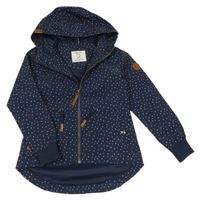 Tmavomodrá puntíkatá šusťáková jarní bunda s kapucí Yigga