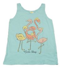 Světlemodrý top s plameňáky Kids