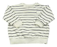 Smetanovo-černá pruhovaná mikina s nápisem F&F