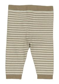 Bílo-hnědé pruhované žebrované pletené tepláky F&F