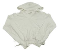 Smetanová crop mikina s kapucí H&M