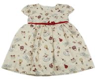 Krémové šaty s obrázky