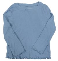 Modré žebrované triko Primark