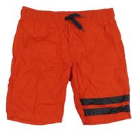 Červené plátěné kraťasy s pruhy Name it