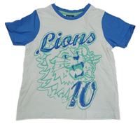 Bílo-modré tričko s lvem Lupilu