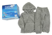 Nové - 2set - Šedá huňatá mikina s kapucí + tepláky