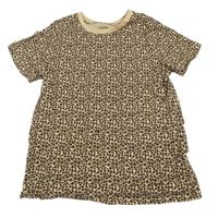 Béžovo-černé tričko s leopardím vzorem Next