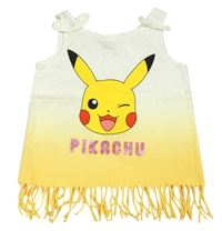 Bílo-žlutý ombré top s Pikachu a třásněmi C&A