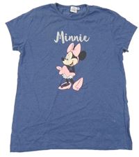 Tmavomodré melírované tričko s Minnie Primark