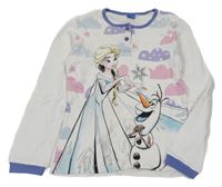 Bílé pyžamové triko s Elsou a Olafem Disney