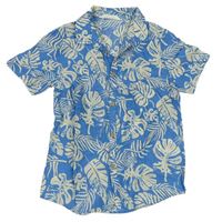 Světlemodro-béžová vzorovaná košile s lity H&M