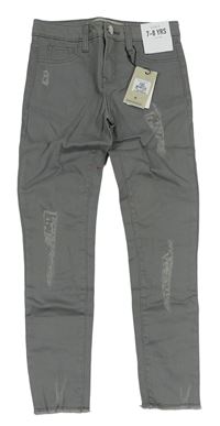 Šedé skinny rifle s dírami Denim Co.