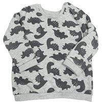 Šedo-tmavošedá mikina s dinosaury Matalan