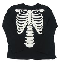 Černé triko s kostrou H&M