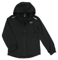 Černá šusťáková podzimní funkční bunda s logem a kapucí under armour