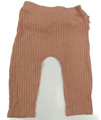 Starorůžové žebrované úpletové legíny s volánky George