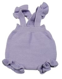 Lila pletené kraťasy s kšandami 