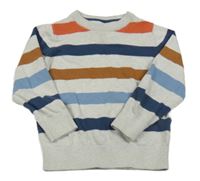 Šedo-barevný pruhovaný lehký svetr C&A